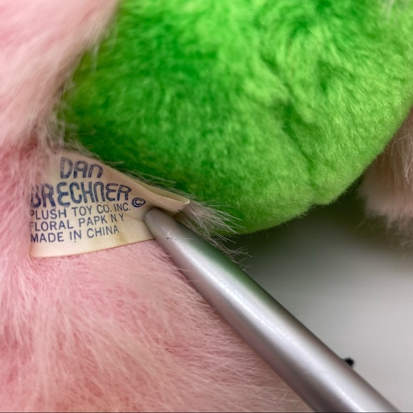 Dan Brechner Plush Toy CO Pink and Green Monster Stuffed Animal With Ears - Picture 7 of 16